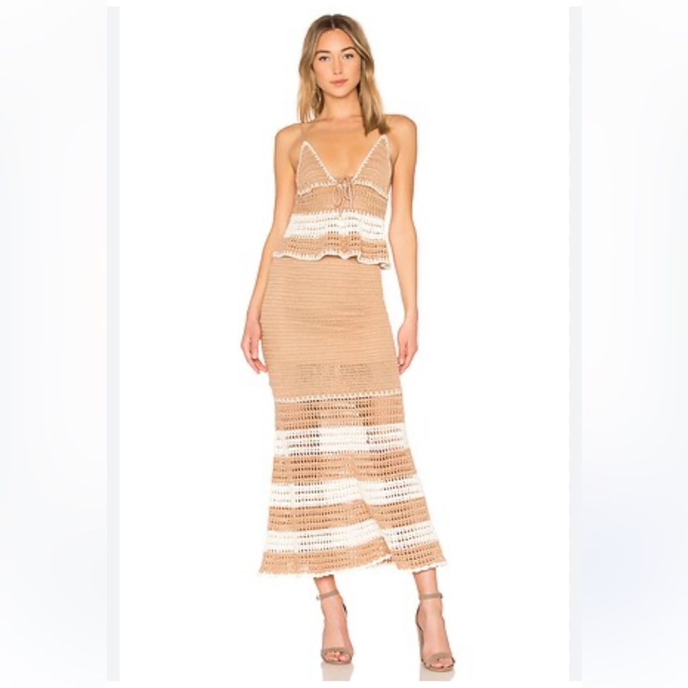 NWT X By NBD Calypso Dress in Almond & White